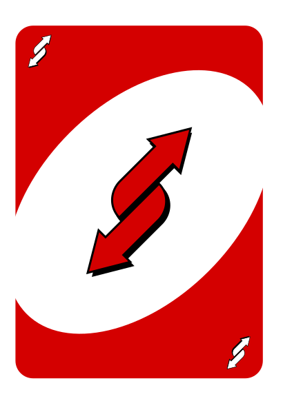 Yellow Red Uno Reverse Card