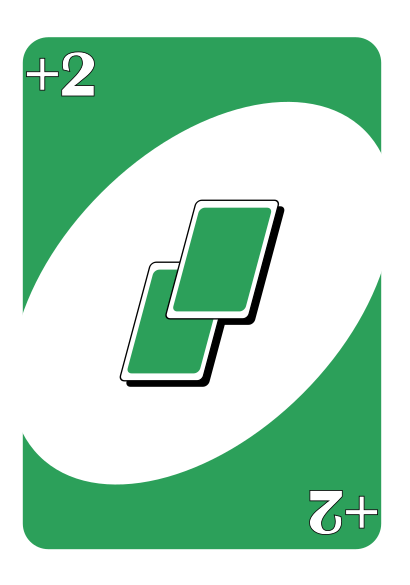 Green Draw Two Uno Card.