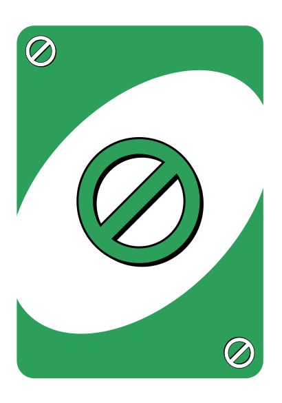 Green Skip Uno Card.